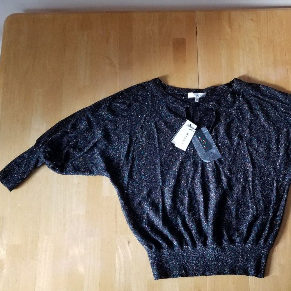 MILLY Italian Shimmer Sparkle Sweater - Picture 3 of 16